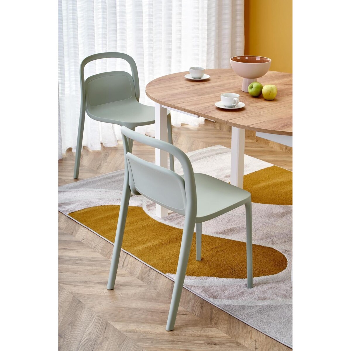 STÓŁ ROZKŁADANY Nigo OKRĄGŁY dąb craft/biel FORNIR MDF