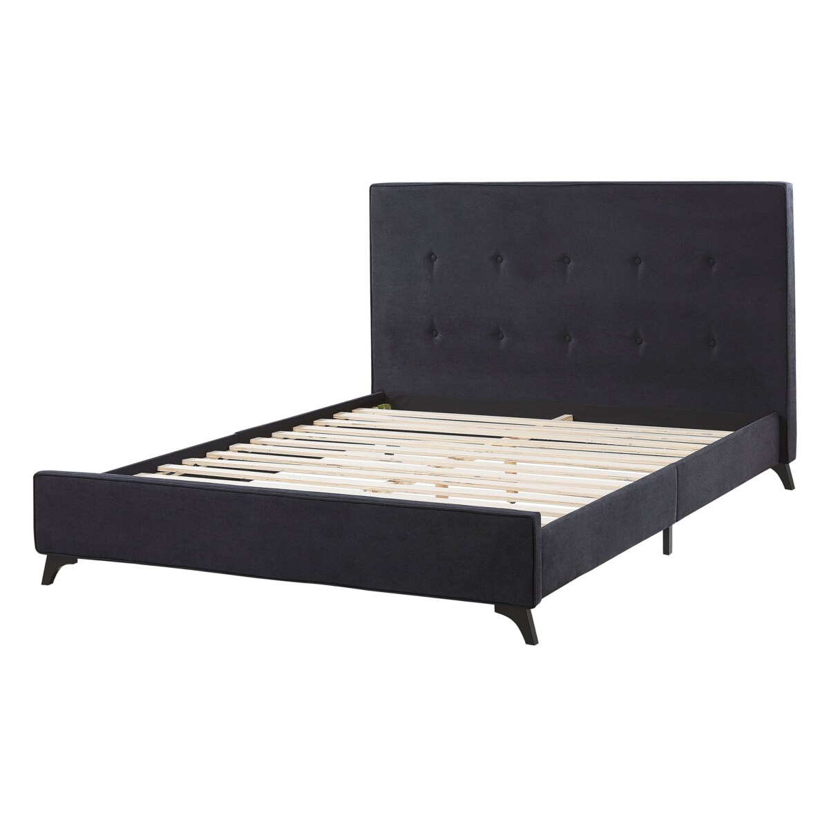 Łóżko tapicerowane 140 x 200 cm czarne AMBASSADOR