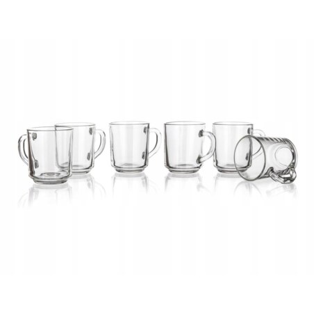 KUBEK SZKLANKI 6szt 240 ml na napoje herbatę komplet kawę jadalni kuchni