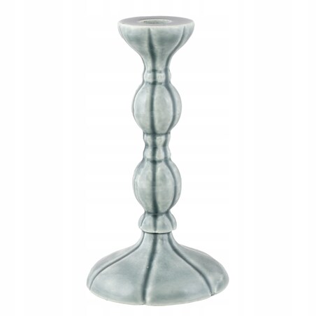 ŚWIECZNIK ALUMINIOWY styl retro szary 19cm