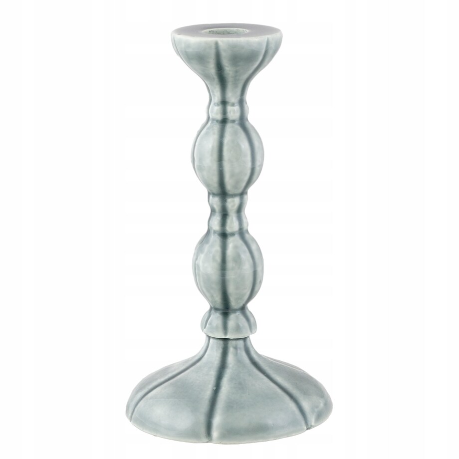 ŚWIECZNIK ALUMINIOWY styl retro szary 19cm