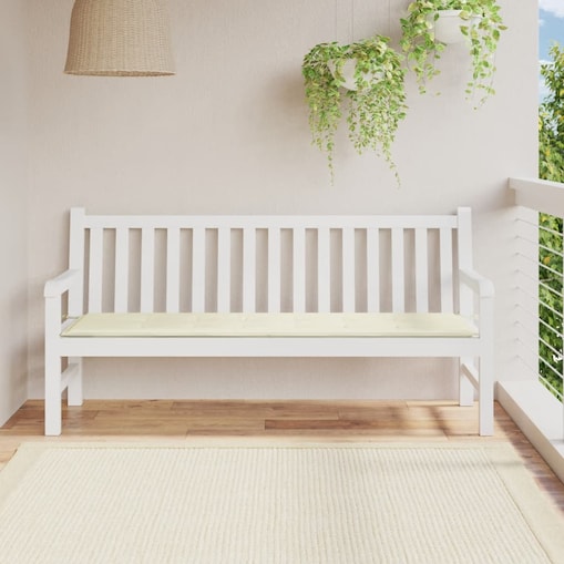 vidaXL Poduszka na ławkę ogrodową, kremowa 180x50x3 cm, tkanina Oxford