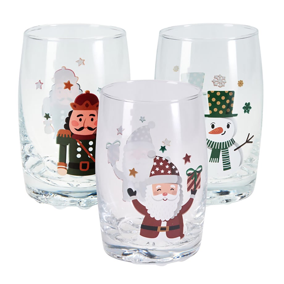 Zestaw Szklanek Świątecznych Szklanki Świąteczne Ozdobne Dekoracyjne 3 Szt