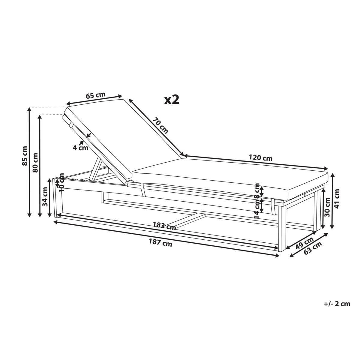 Leżak Złamana biel AZZANELLO