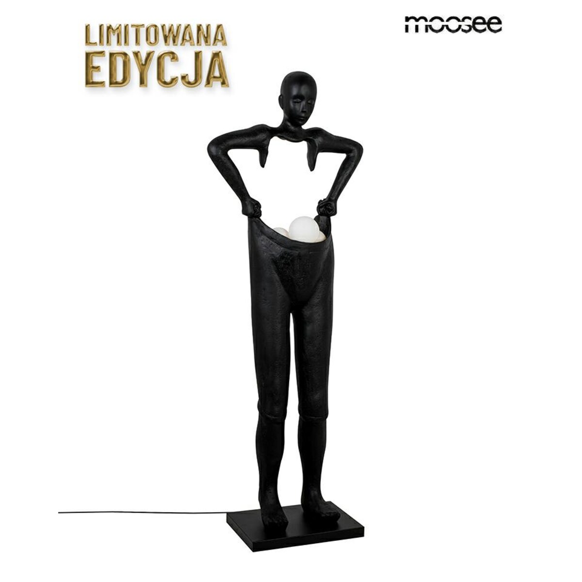 MOOSEE lampa podłogowa HUMAN HOUDINI czarna