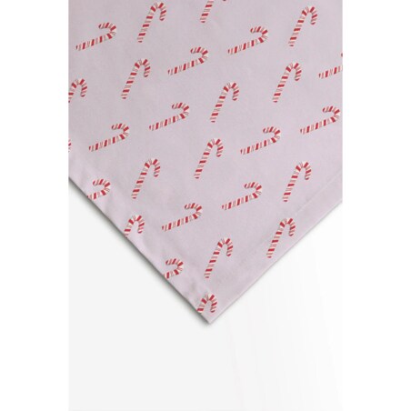 Obrus świąteczny - Laski cukrowe - różowy 140x320 cm