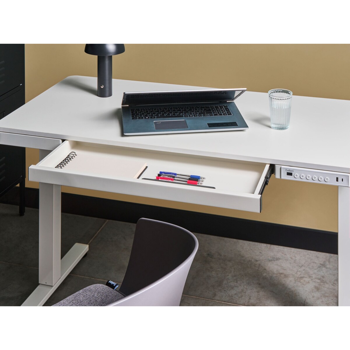 Biurko regulowane elektrycznie PENLY Biały 120 cm 60 cm Z portem USB