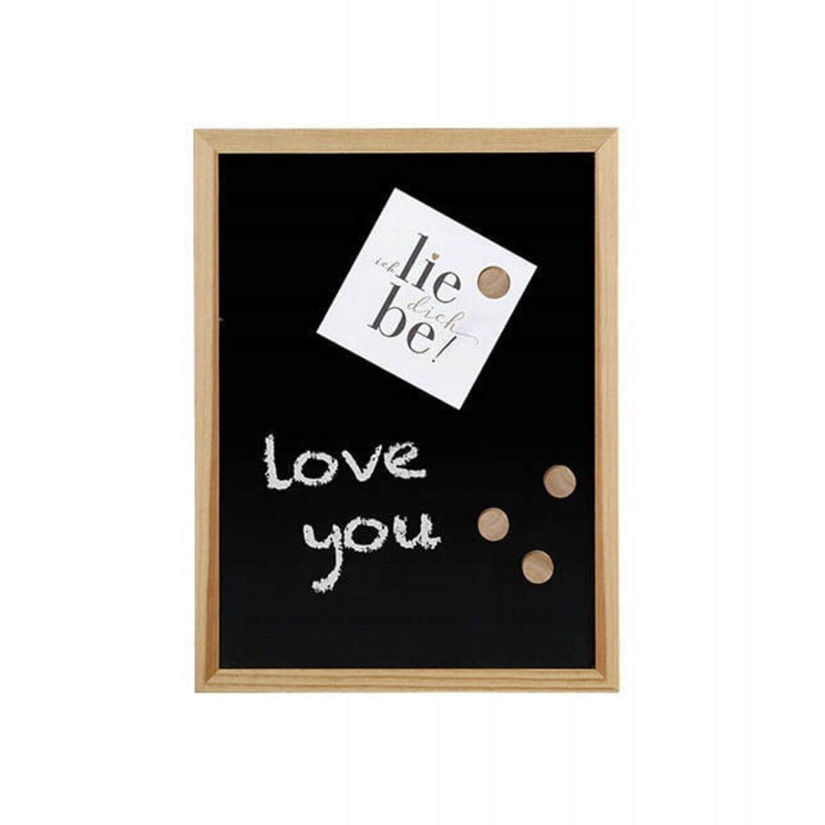 Tablica Kredowa magnetyczna na Notatki Czarna z Ramką Drewnianą 40 x 30