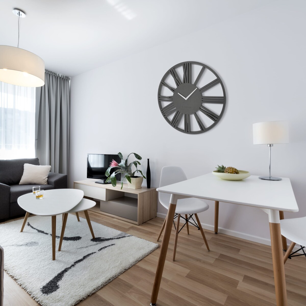 Duży zegar ścienny do salonu Loft 50cm