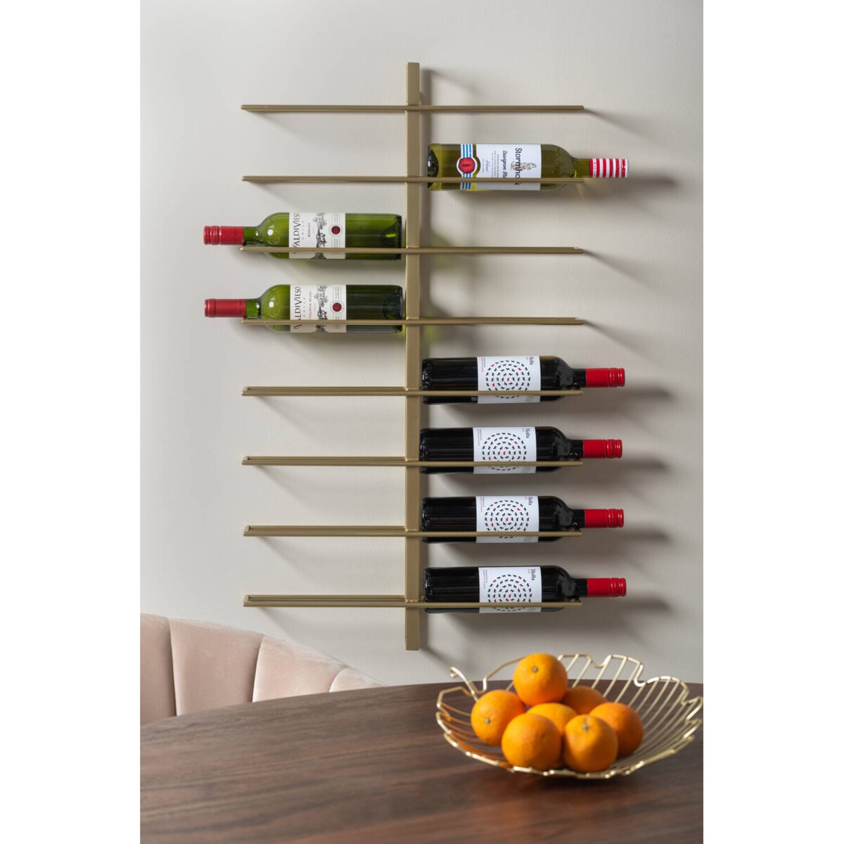 Wieszak na wino DUAL, na 16 butelek, 90 x 10 x 32,5 cm
