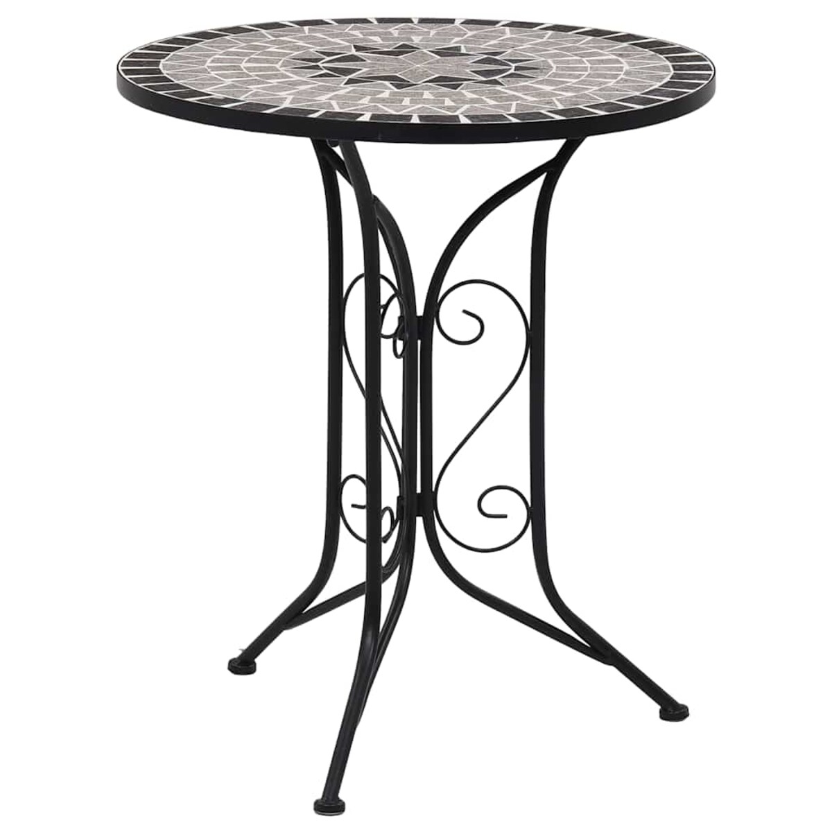vidaXL Mozaikowy stolik bistro, szary, 60 cm, ceramiczny