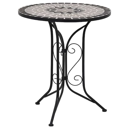 vidaXL Mozaikowy stolik bistro, szary, 60 cm, ceramiczny