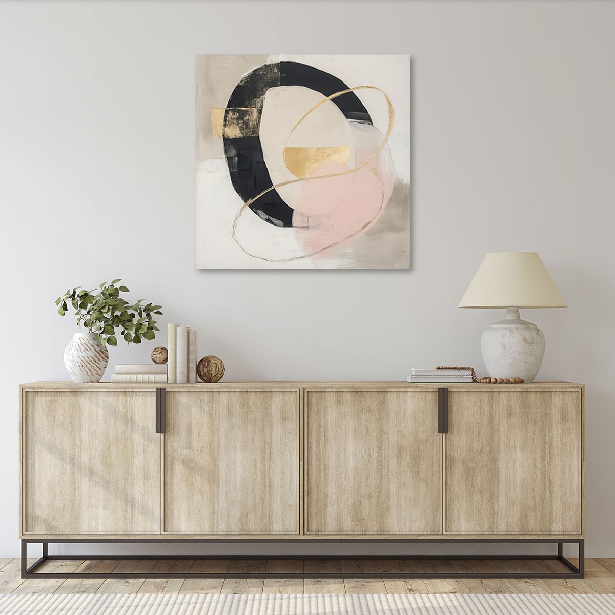 Feeby Obraz do salonu sypialni, Abstrakcja Koło złote plamy farby 60x60