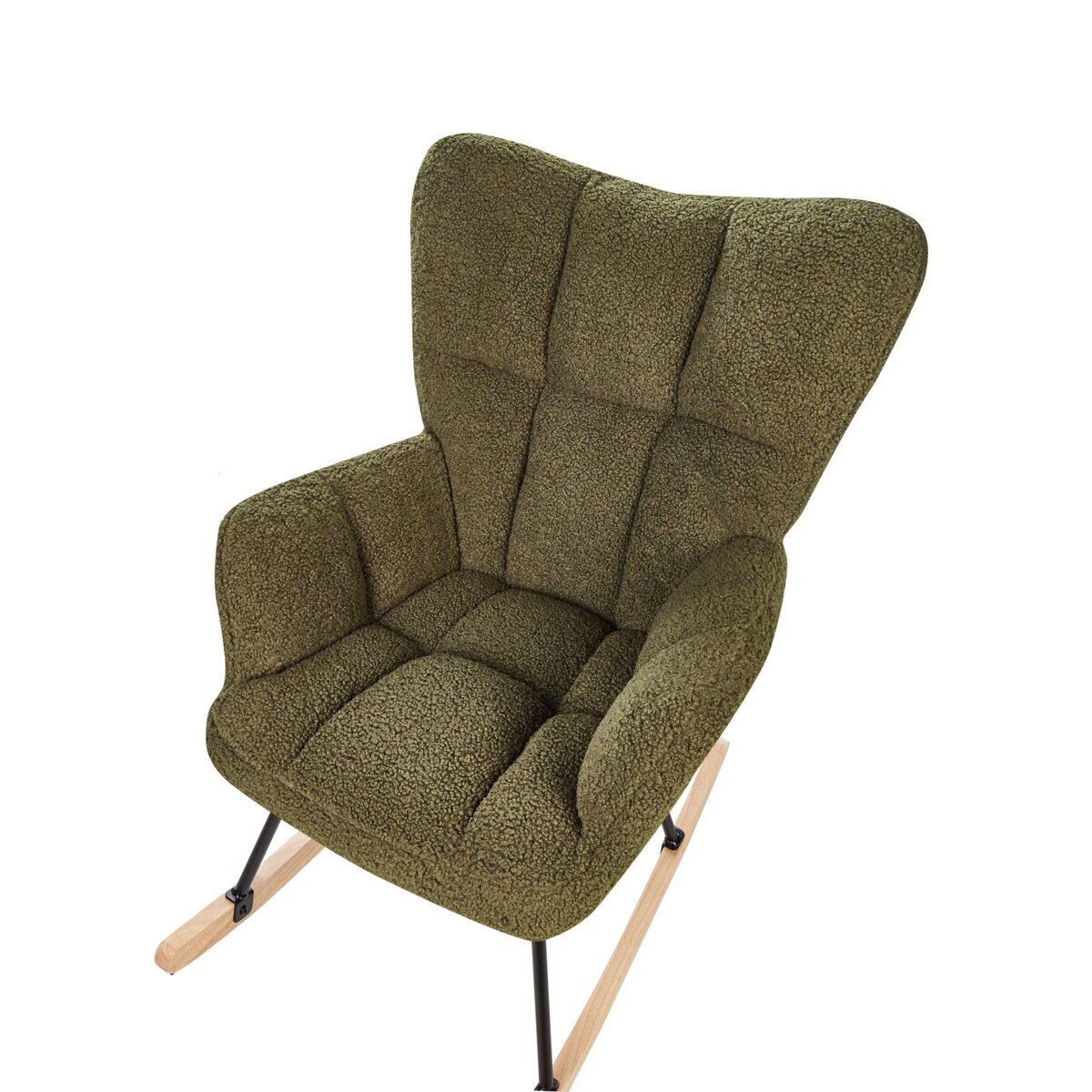 Fotel bujany OULU Boucle Ciemnozielony