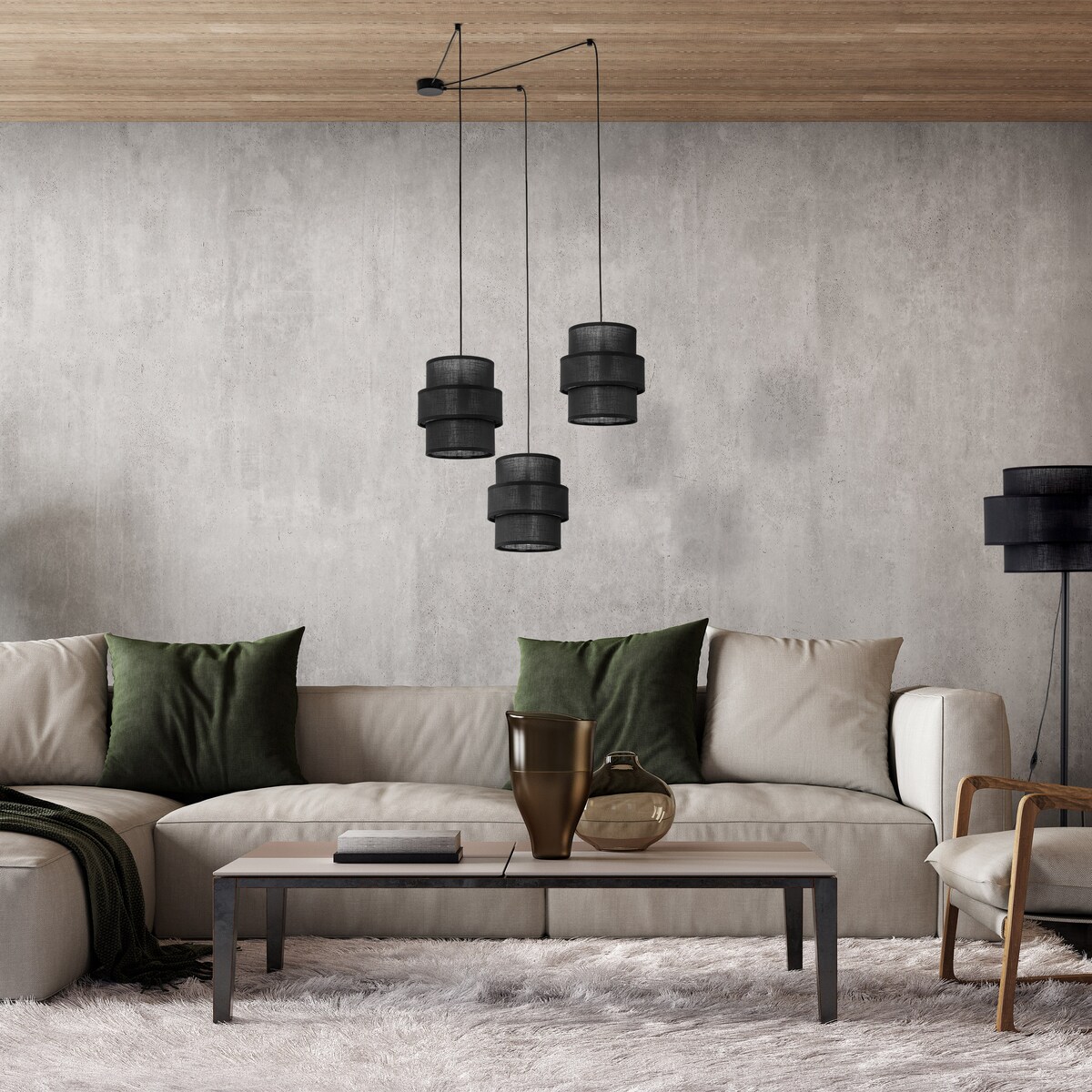 Lampa wisząca TK Lighting Calisto Black 5976 czarna 3xE27 regulowana wysokość