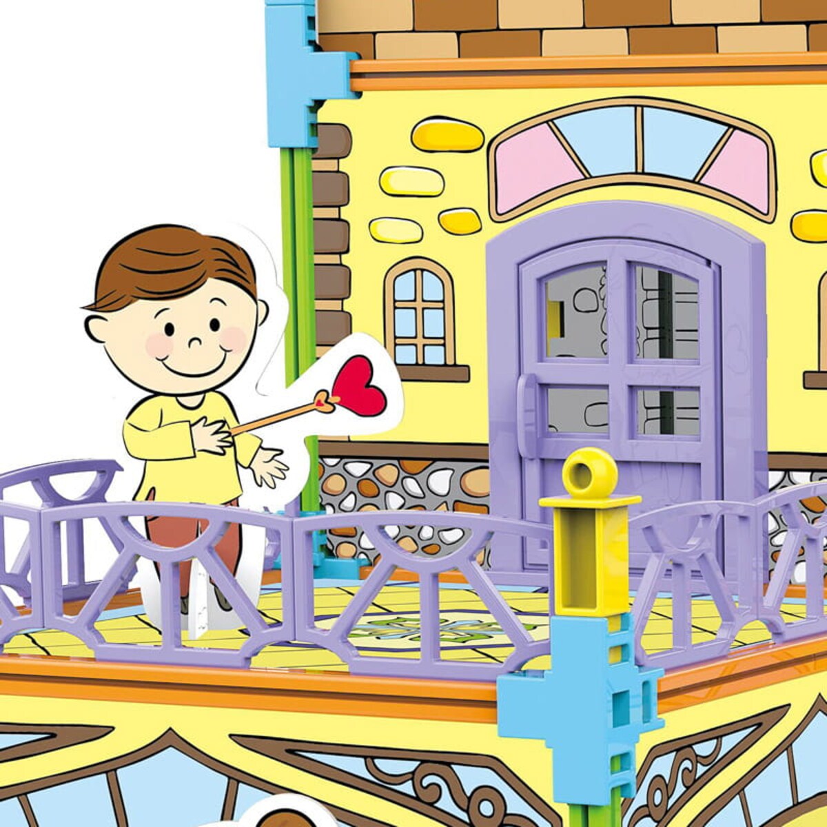 Dwustronny domek do składania i kolorowania - Luksusowa willa