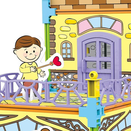 Dwustronny domek do składania i kolorowania - Luksusowa willa