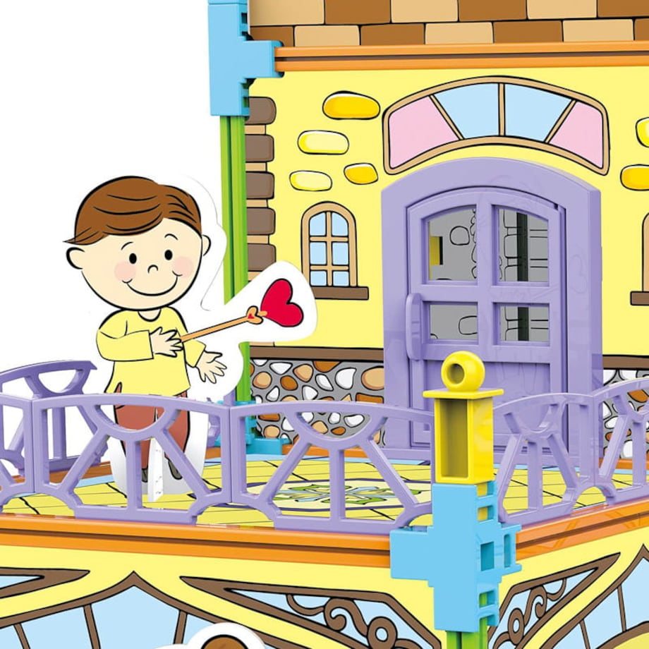 Dwustronny domek do składania i kolorowania - Luksusowa willa