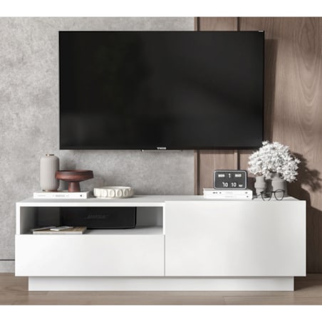 Szafka RTV Komoda Loft Biały MAT stojąca / wisząca szuflada 120 cm