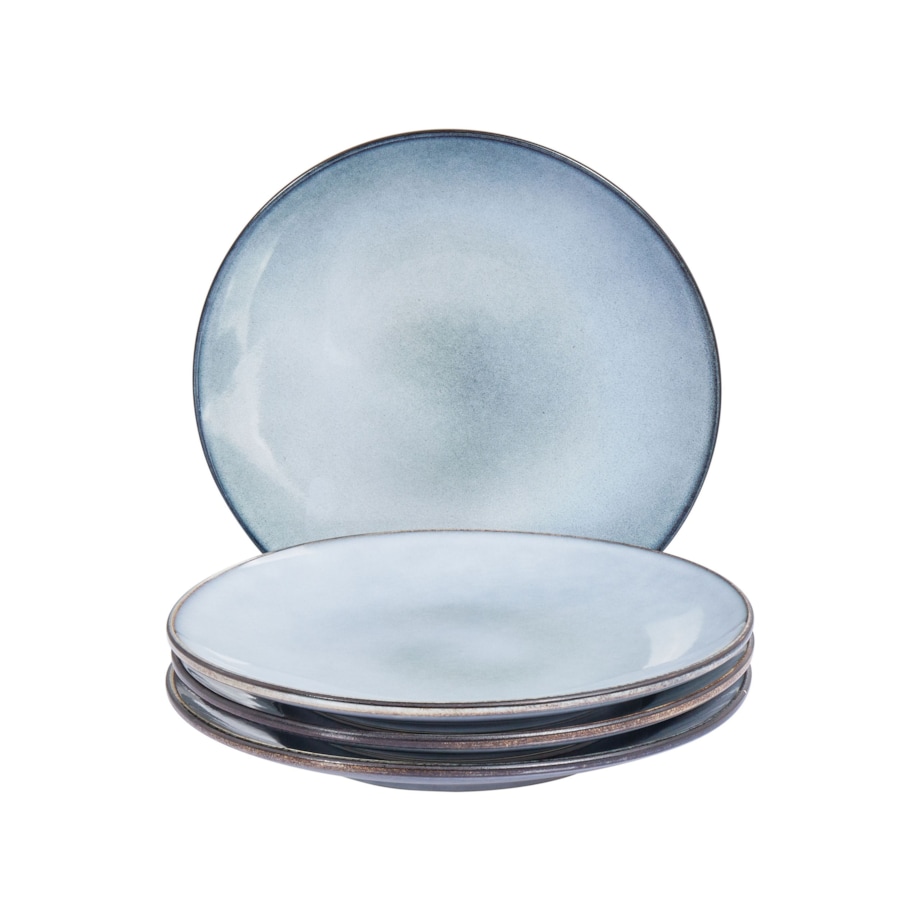 Zestaw 4 dużych talerzy JUNIPER Kamionka Błękitny