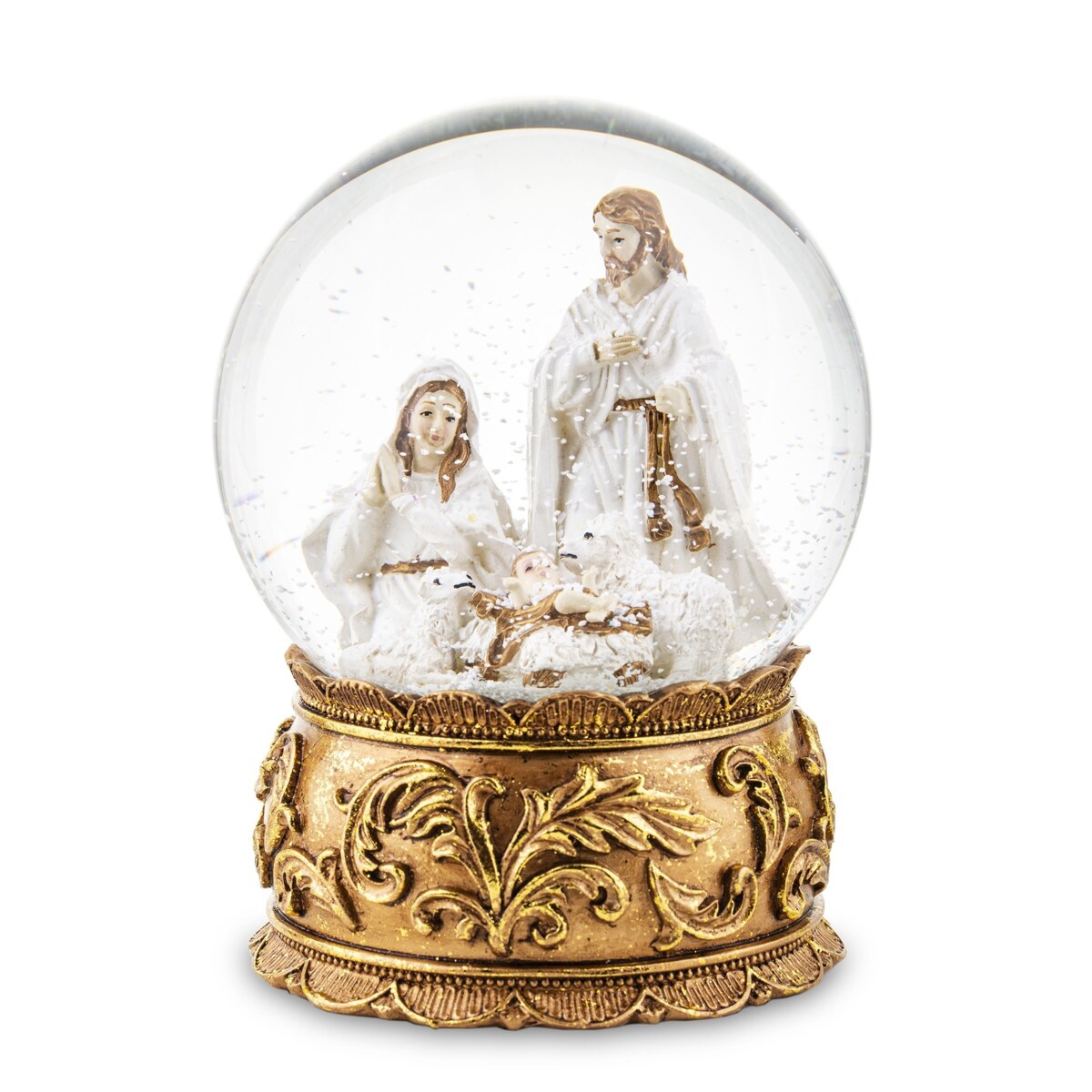 Szklana kula 16x11x11 cm BEBOLITO złota dekoracja