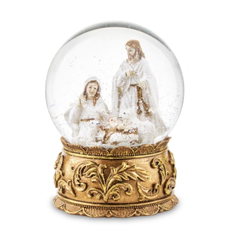 Szklana kula 16x11x11 cm BEBOLITO złota dekoracja