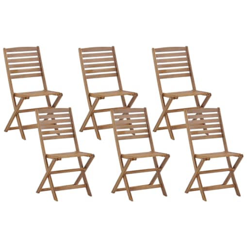 Zestaw 6 krzeseł ogrodowych akacjowy jasne drewno TOLVE