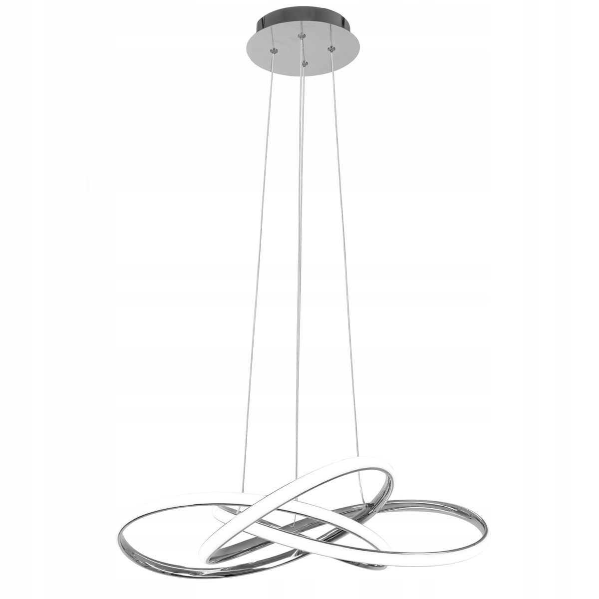 Lampa Sufitowa Wisząca Metal Ring Chrom Led +Pilot