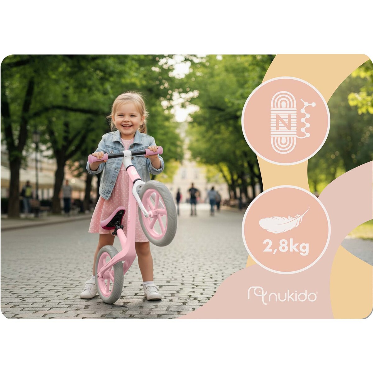 Rowerek biegowy dla dzieci Light Flee Nukido