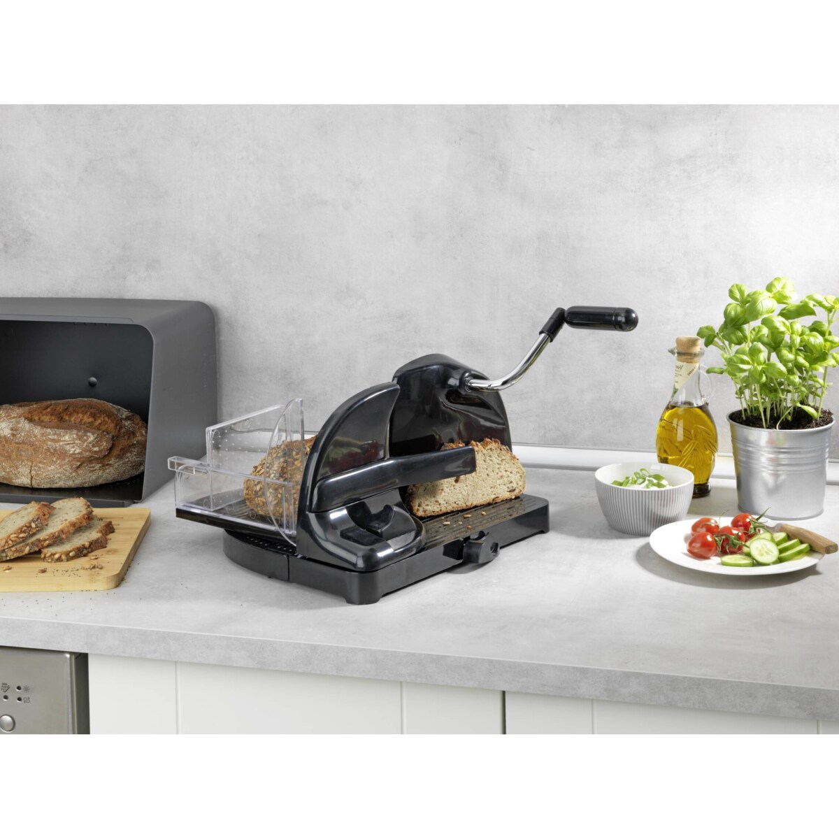 Ręczna krajalnica do chleba na korbkę