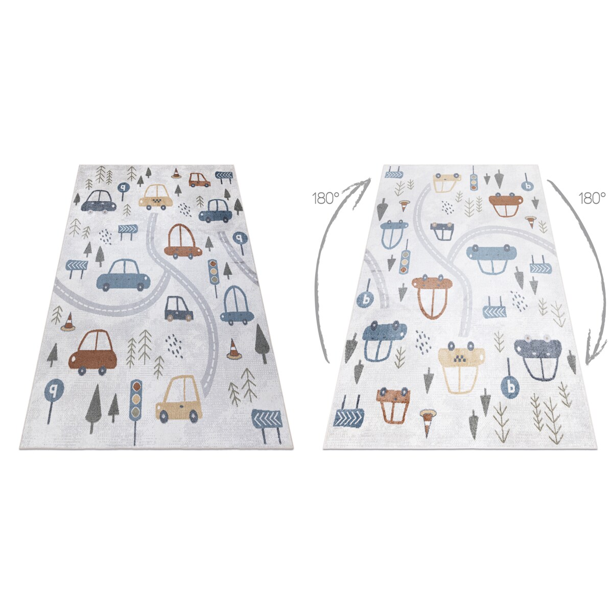 Dywan BONO 8436 Auta, ulica kremowy / jasny 200x290 cm