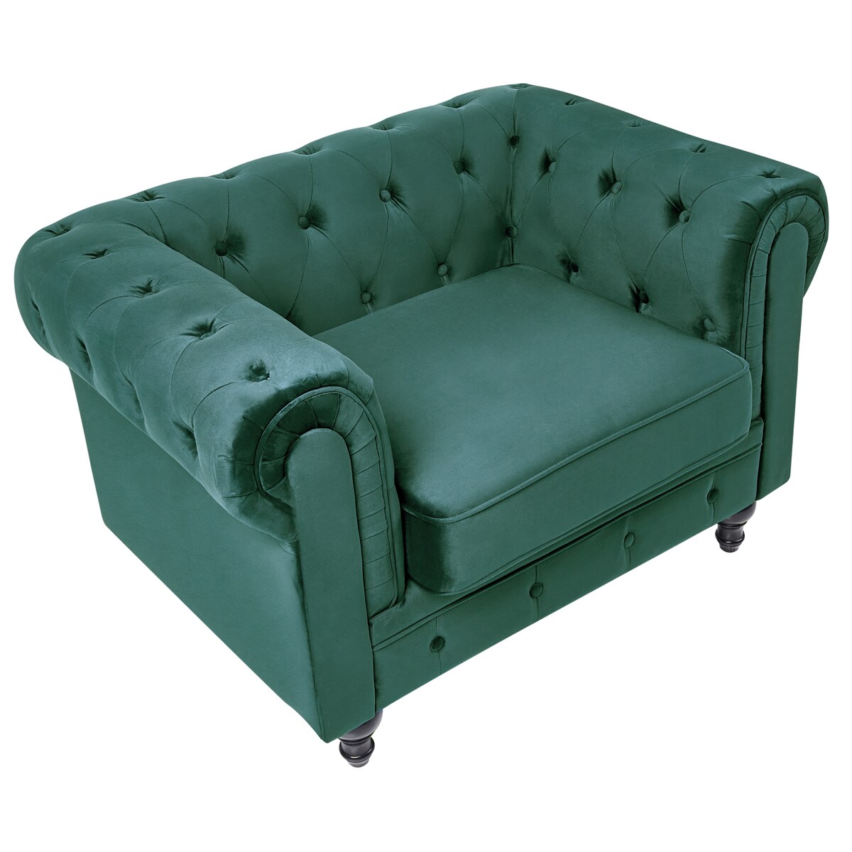Komplet wypoczynkowy dla 4 osób CHESTERFIELD Welur Szmaragdowy
