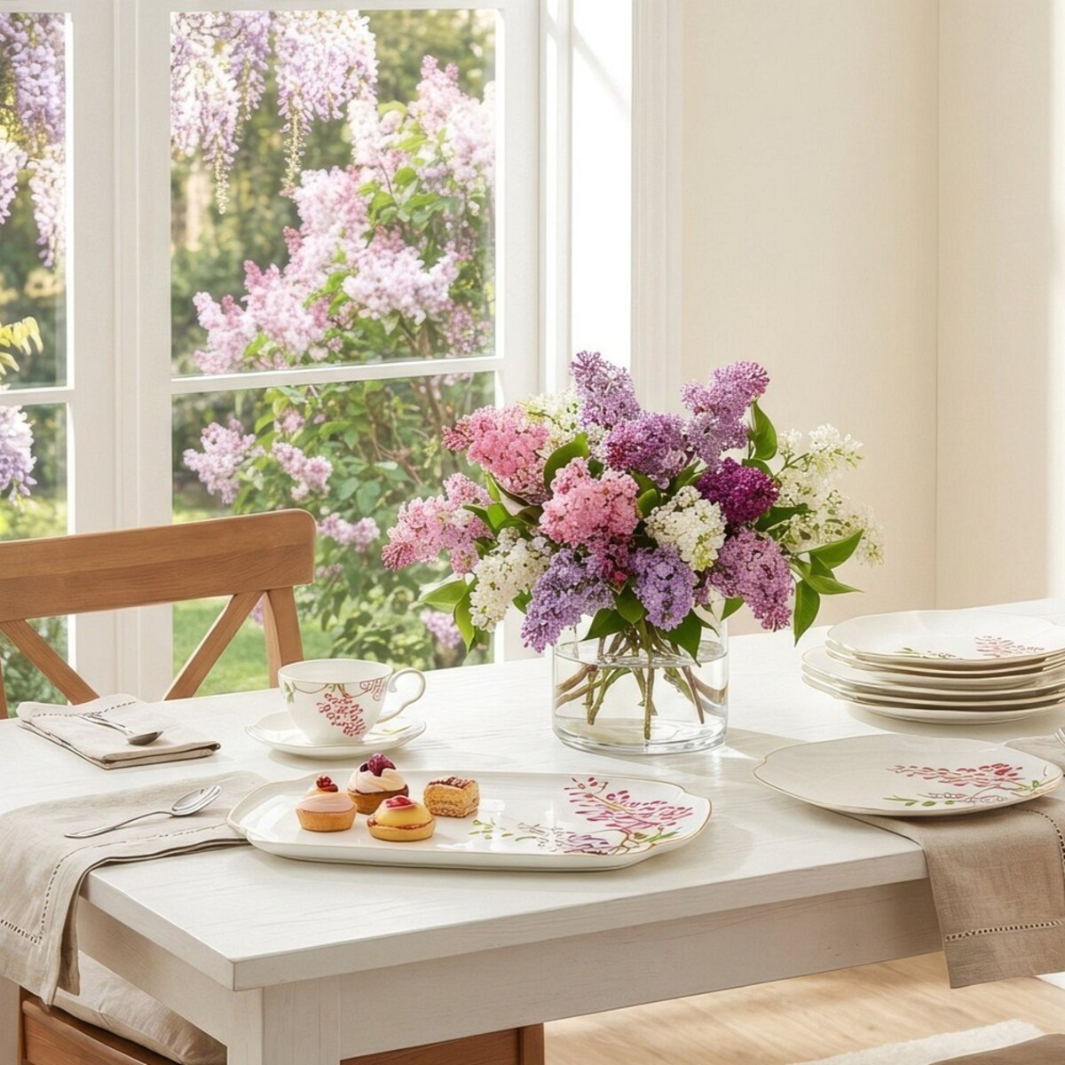 VILLA ITALIA Talerz do ciasta porcelanowy 25 x 25 cm SENSUAL GARDEN