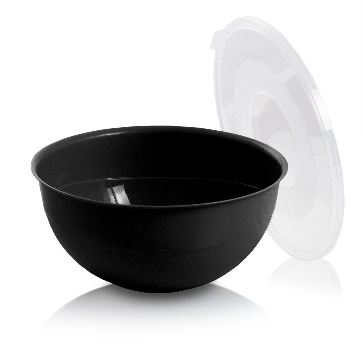 Miska Plastikowa Okrągła Kuchenna Z Pokrywką Zamykaniem Zestaw Misek 3 Szt. Misa Czarna