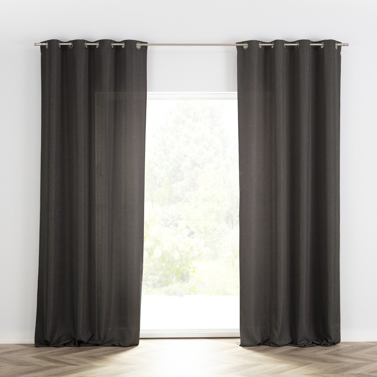 Zasłona BASIC na na kółkach 140x280 cm grafitowobrązowy 1 szt. 140x280 szary-brązowy