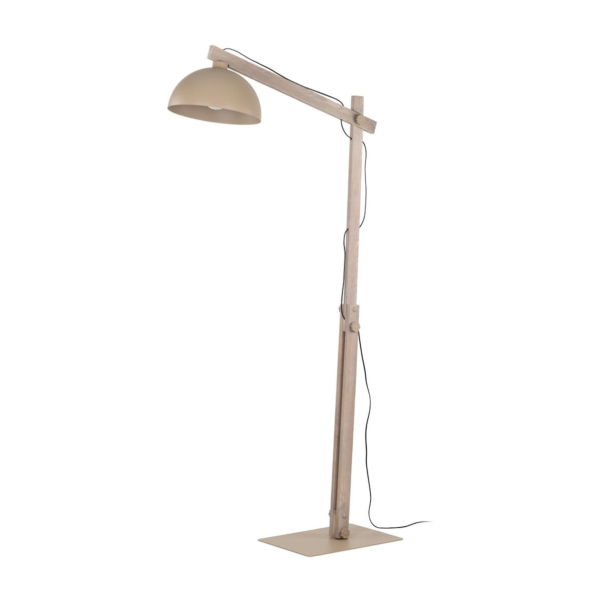 Lampa podłogowa TK Lighting OSLO SABIA 16130 beżowa E27 ruchoma głowica metal/drewno 180 cm