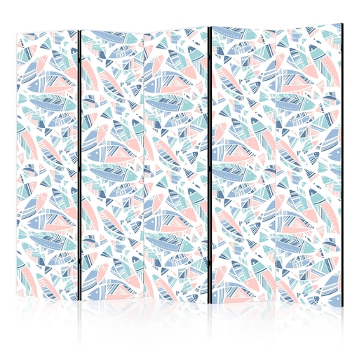 Parawan akustyczny Zwierzęta 225x172 cm 5-częściowy biały