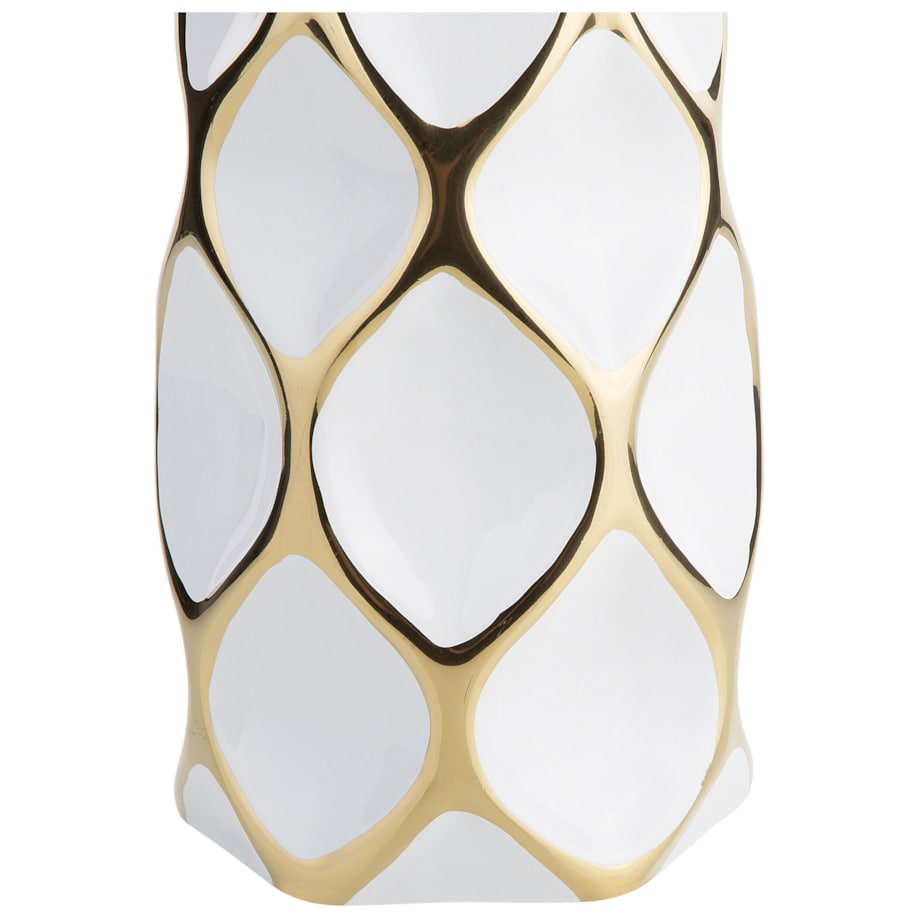 Wazon na kwiaty ceramiczny biały AVILA