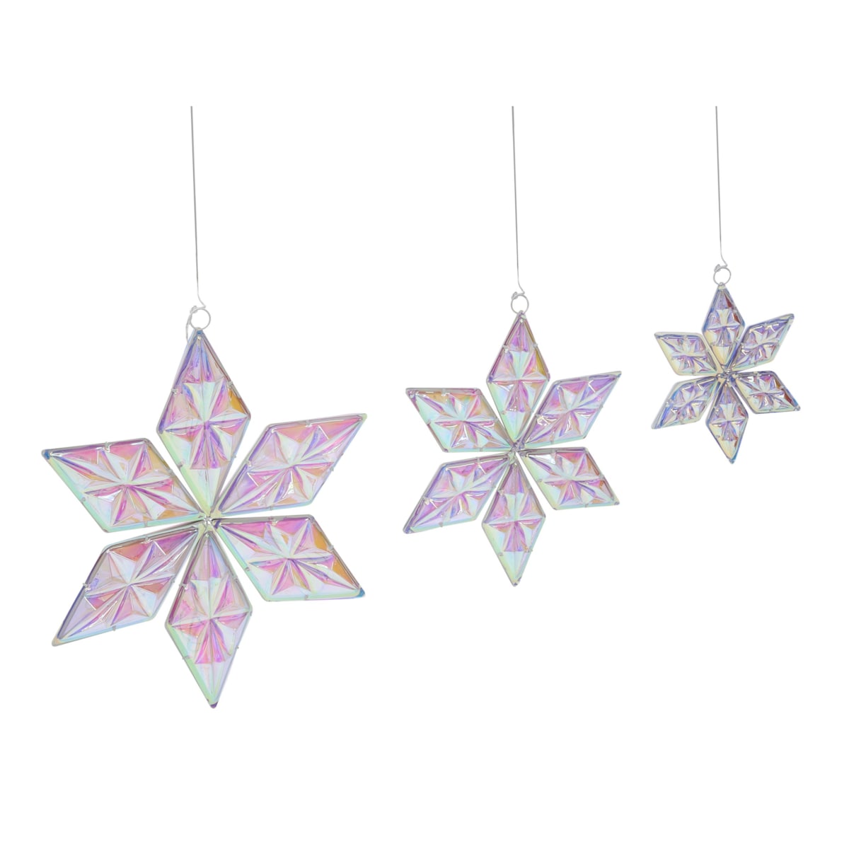 Zestaw 3 dekoracji wiszących RENSJON Gwiazda 25/35/46 cm Kolorowy