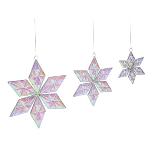 Zestaw 3 dekoracji wiszących RENSJON Gwiazda 25/35/46 cm Kolorowy