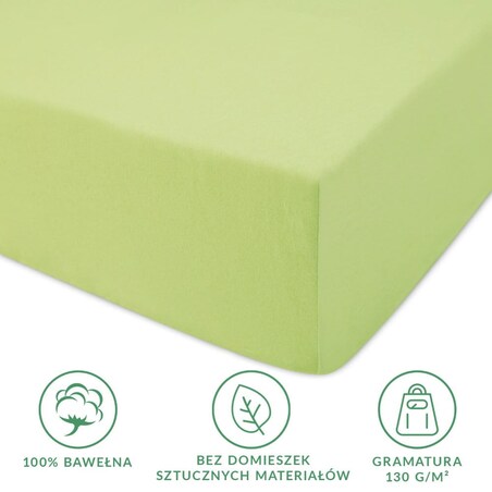Prześcieradło jersey z gumką 160x200 kolor Limonka