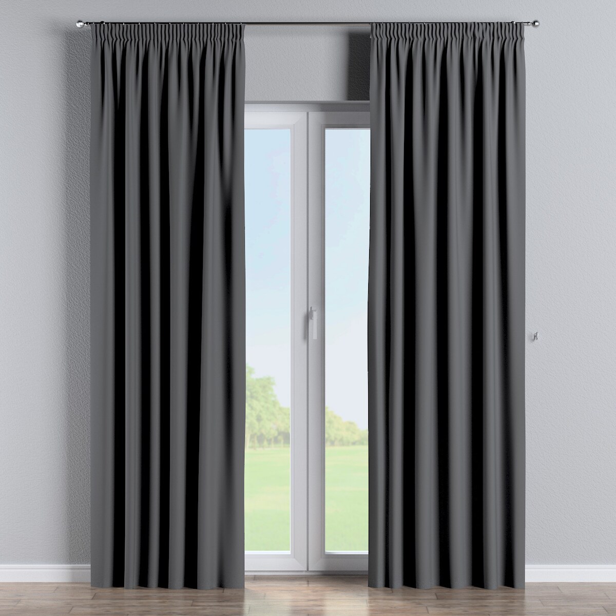 Zasłona na taśmie marszczącej 1 szt. 130x245 grafitowy