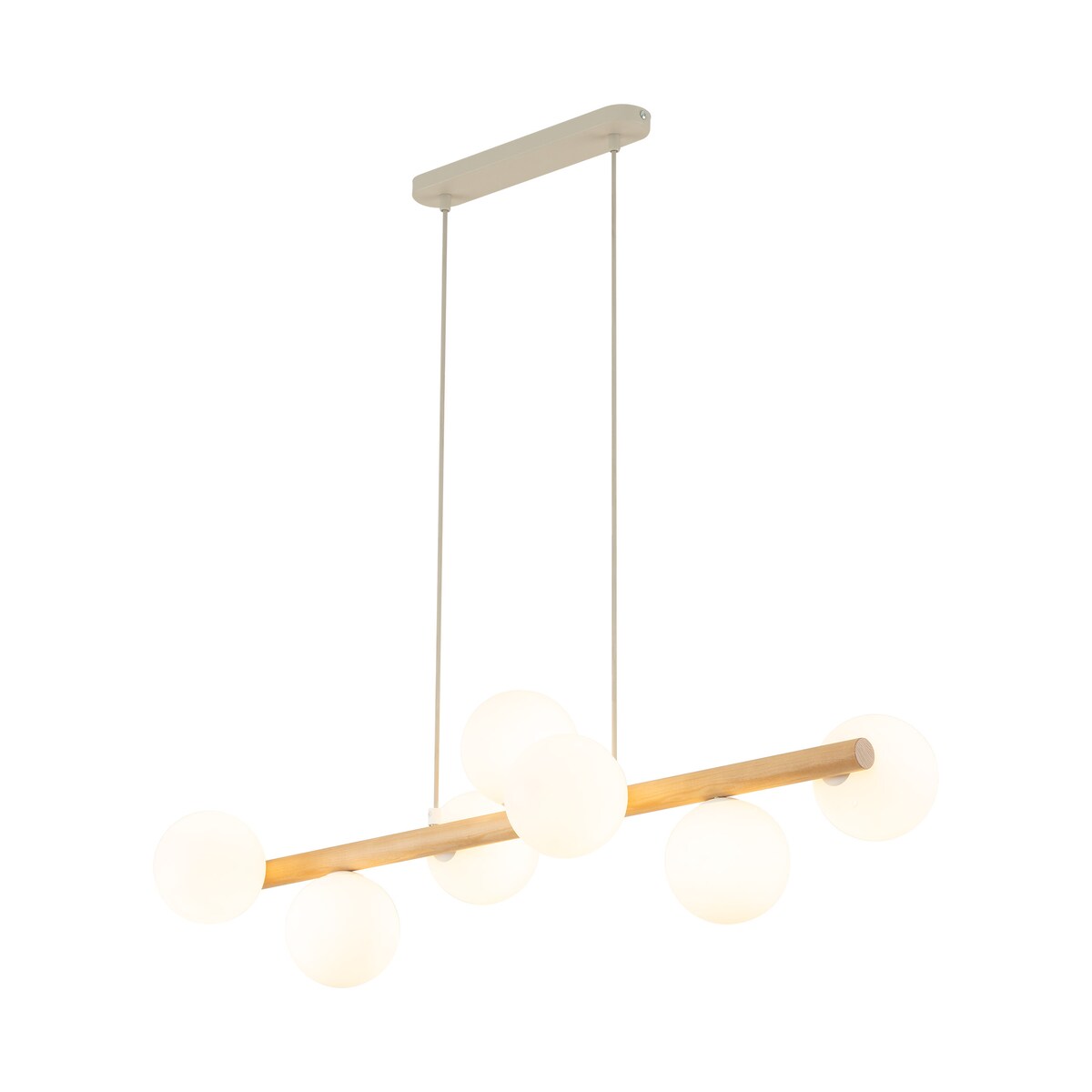 Lampa wisząca TK Lighting ESTERA WOOD 5905 7xG9 biała drewno regulowana 90 cm