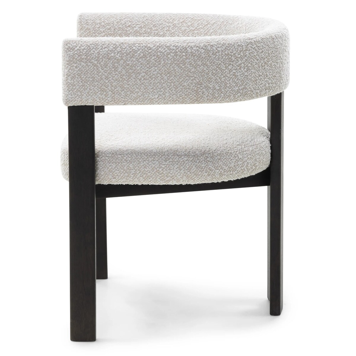 Krzesło do jadalni jasnobeżowe/czarne, bouclé Aya