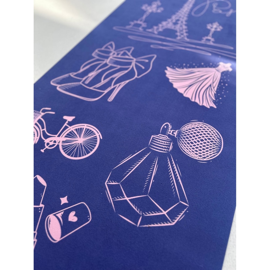 Antypoślizgowa mata do ćwiczeń jogi i pilatesu A NIGHT IN PARIS