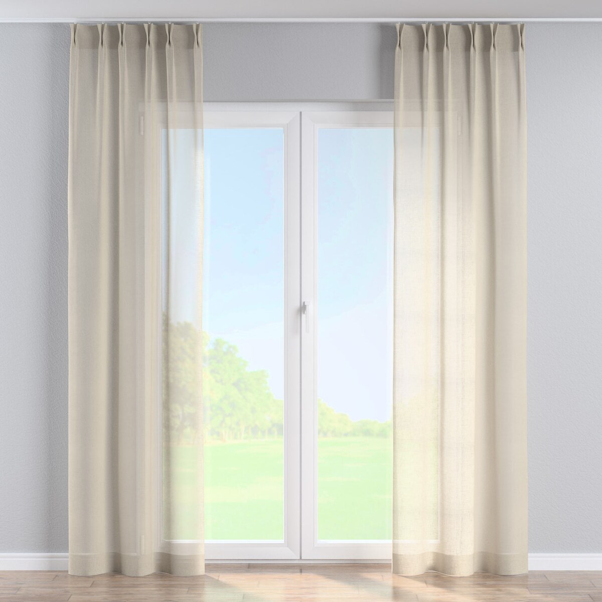 Zasłona na haczykach flex podwójnych 130x260 prześwitujący beżowy