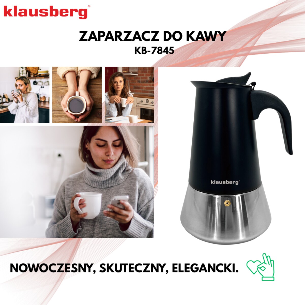 Kawiarka espresso kafeterka ciśnieniowa KLAUSBERG 300ml 6 filiżanki