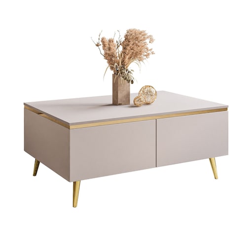 Ława AURORA KASZMIR ze schowkiem nogi skośne złote