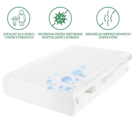 Ochraniacz na materac wodoodporny, rozmiar 200x220 pikowany SOFT-TOUCH kolor biały