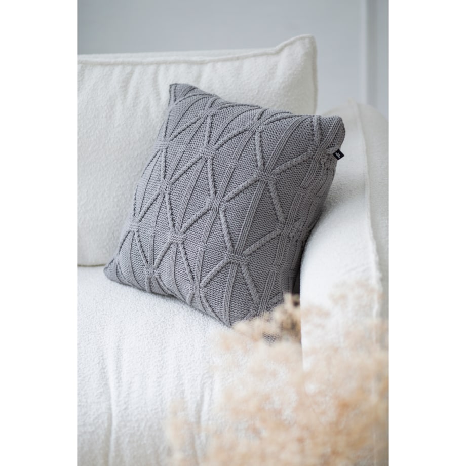 Poszewka brytyjska kwadratowa szara, 50 x 50 cm, La Manta